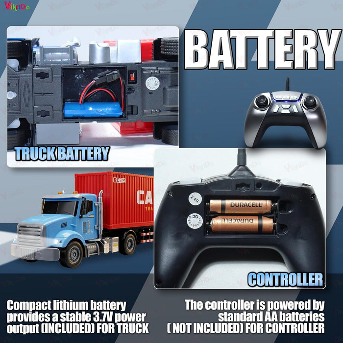 VikriDa RC Cargo Truck – Remote Control Truck Toy for Kids