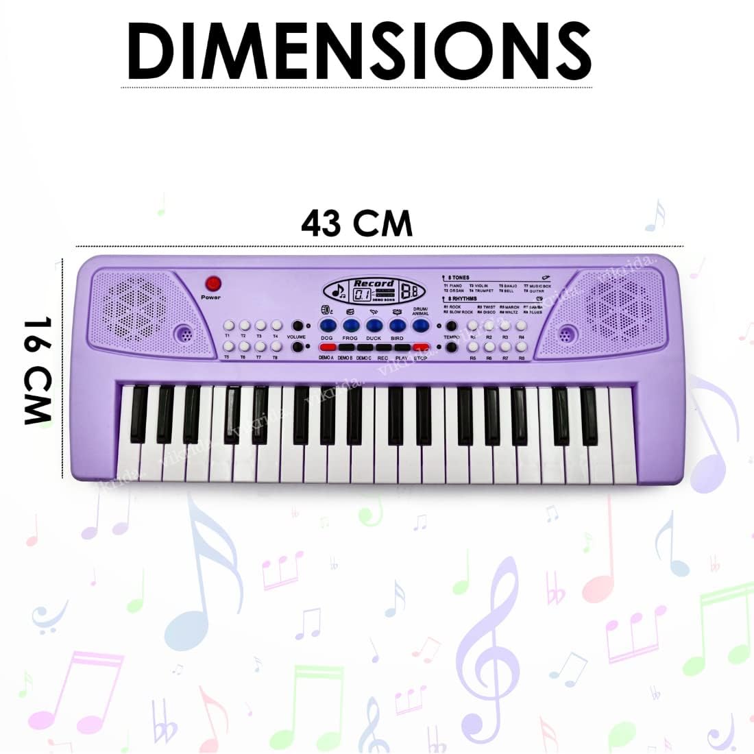 Vikrida Kids Keyboard Piano, 37 Keys Piano Keyboard with Musical Guitar for kids ( Pink Color Piano with Guitar )