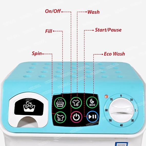 VikriDA Washer and Dryer Playset for Kids, Pretend Play Kids Washing Machine with Realistic Action, Washing Machine Toy