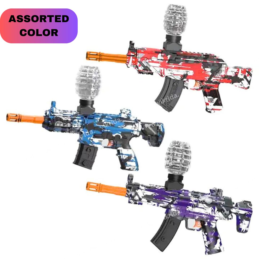 VikriDA Gel Ball Blaster Gun & Foam Blaster gun for Outdoor Activities Shooting Time with Gel Ball for Adult Original Airsoft Gun Automatic
