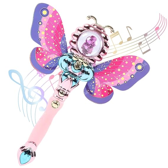 VikriDA Electric Light Up Magic Wand, Musical & Lightening Magic Wand Toy for Kids (Light Music Wing Wand)