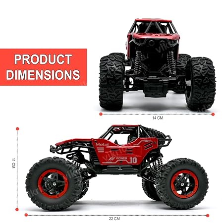 VikriDA Remote Control Car for Kids, Monster Truck Rock Crawler Climbing RC Toy Vehicle Car for Boys and Girls- Red