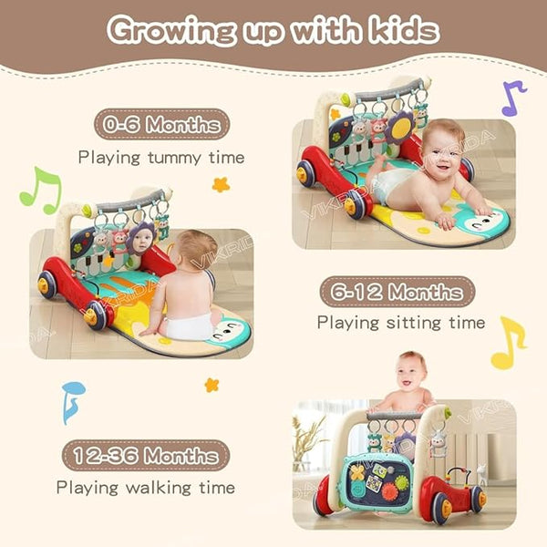 VikriDa 2-in-1 Musical Baby Walker Play Gym