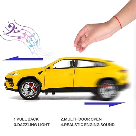 VikriDa 1:24 Lambo Urus Diecast Car Yellow