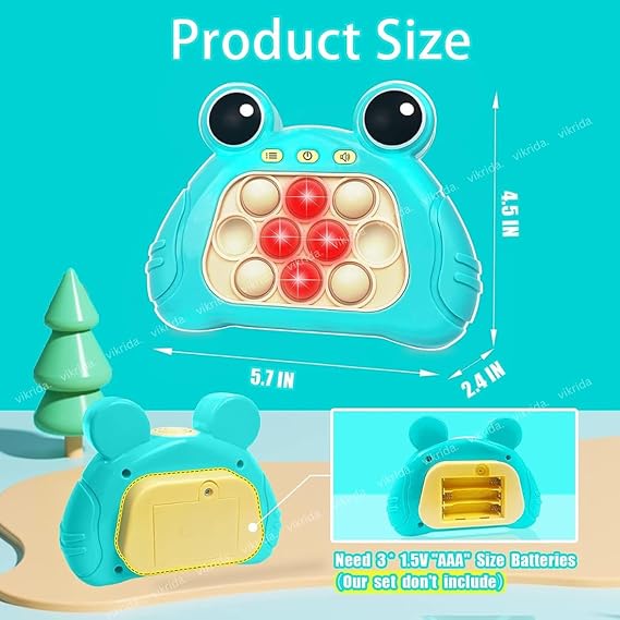 VikriDA Push Puzzle Game Machine, Electronic Pop Light Up Toys for Toddler Kid, Sensory Fidget Toys for Kids - Green