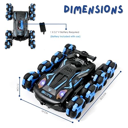 VikriDA Gesture Sensing Stunt Rc Cars, 8Wd Rechargeable Racing Drift Double-Sided Car, Hand Remote Control Crawler Toy for Boys 8 9 10 11 12 Year Old, Christmas Birthday Party Gifts for Kids - Blue
