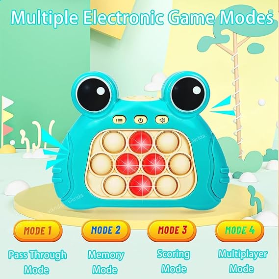 VikriDA Push Puzzle Game Machine, Electronic Pop Light Up Toys for Toddler Kid, Sensory Fidget Toys for Kids - Green