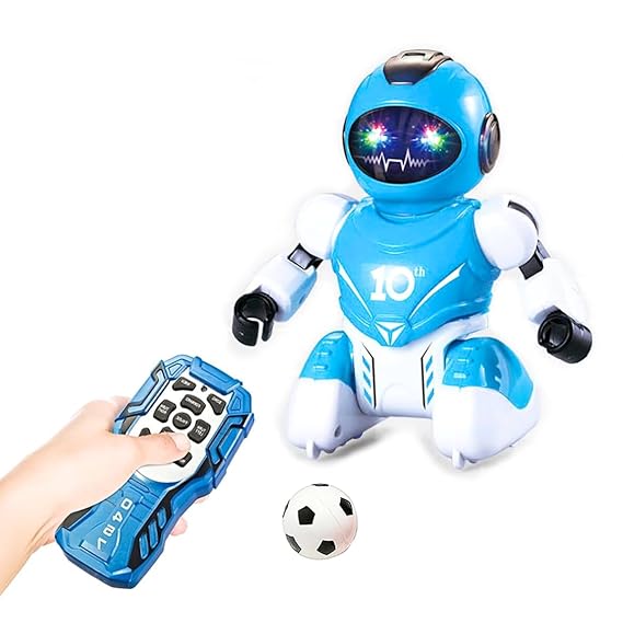 VikriDA RC Robot Remote Control Soccer Game (SoccerBot) for Kids, Football Toys for Boys & Girls USB Rechargeable - Blue