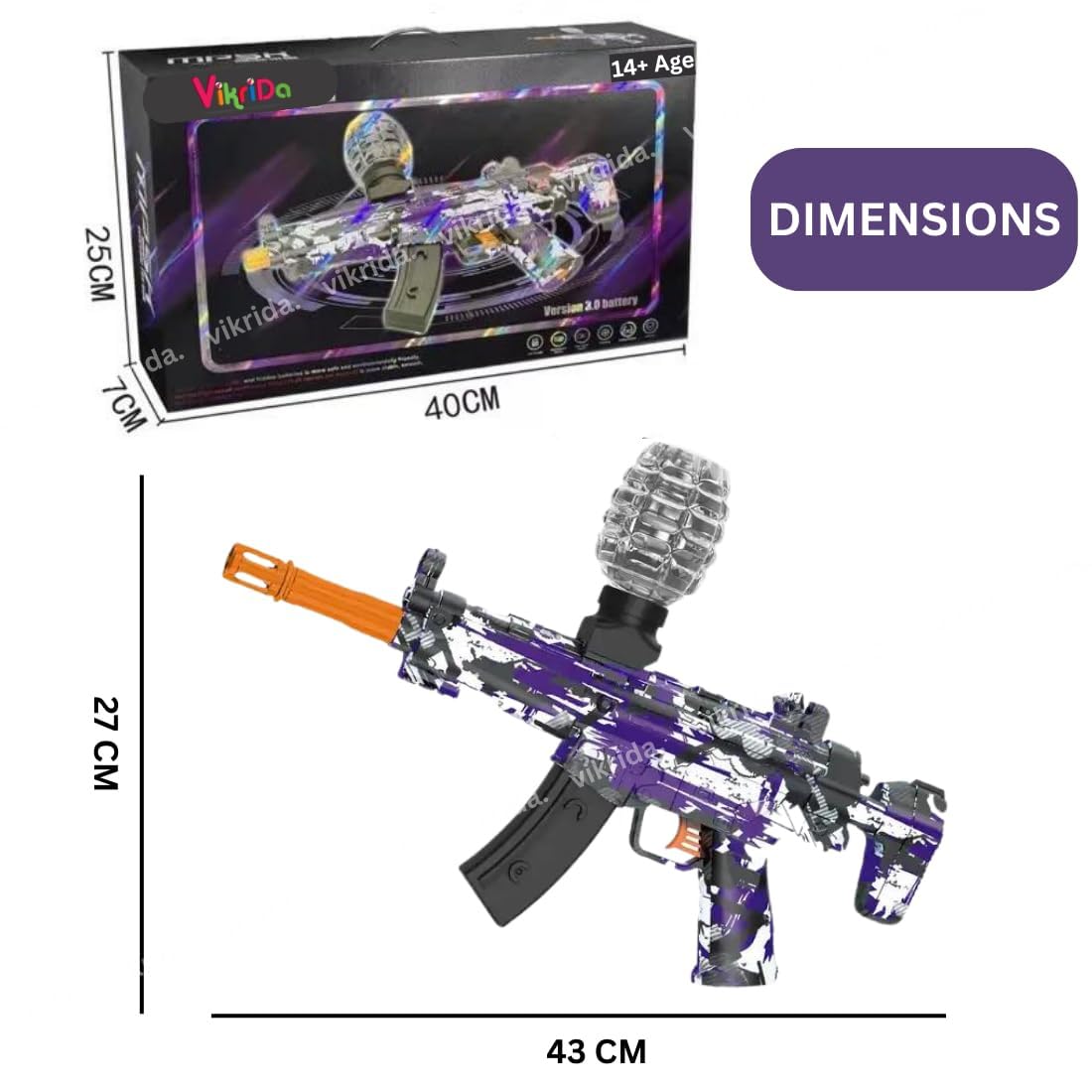 VikriDA Gel Ball Blaster Gun & Foam Blaster gun for Outdoor Activities Shooting Time with Gel Ball for Adult Original Airsoft Gun Automatic