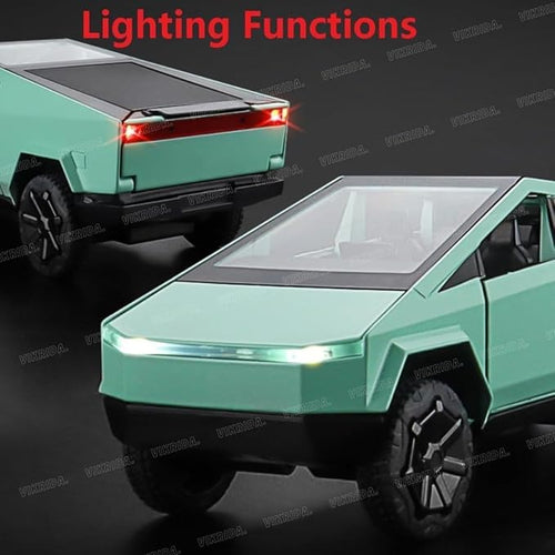 VikriDA 1/32 Pickup Trailer RV Model Kit, Off-Road Vehicle Alloy,Car Model Diecast Metal Toy,Truck Model Simulation Sound Light,Gifts for boy Girl (Green)