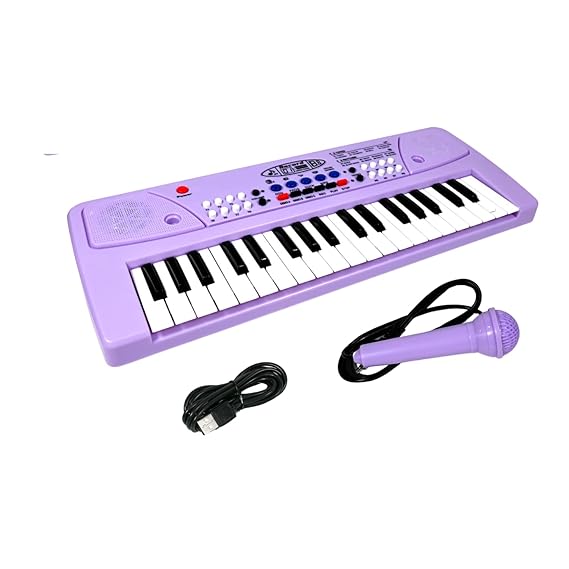 Vikrida Kids Keyboard Piano, 37 Keys Piano Keyboard DC Power Option for Kids Musical Instrument Gift Toys for Over 3 Year Old Children (Purple)