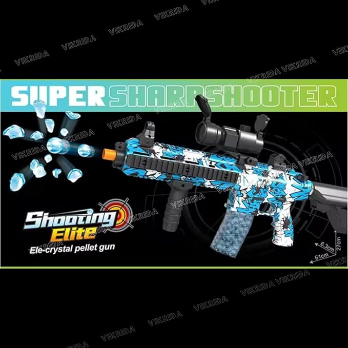 VikriDA Dual Mode (Automatic and Manual) Electric M416 Small Balls Blaster Gun with Small Balls, Battery Gun with Automatic Fast Fire Rate for Adults- Sharpshooter M416