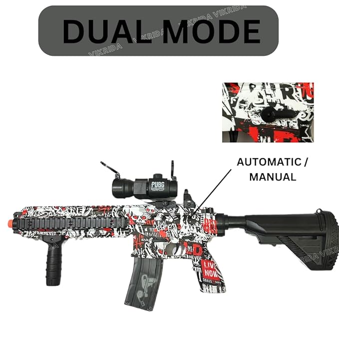 VikriDA Dual Mode (Automatic and Manual) Electric M416 Small Balls Blaster Gun with Small Balls, Battery Gun with Automatic Fast Fire Rate for Adults- Sharpshooter M416