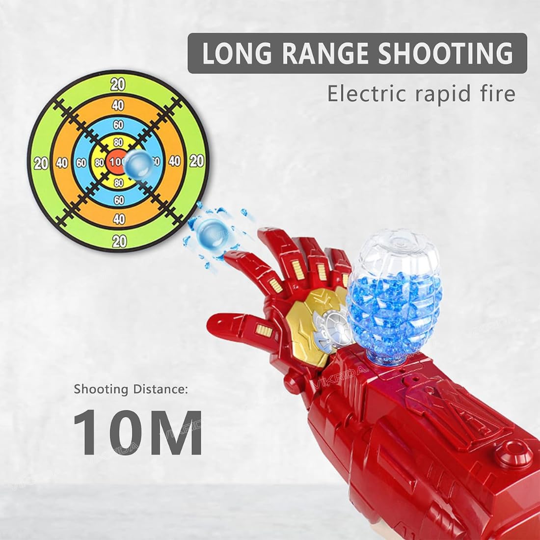 VikriDA Gel Blaster Gun, Electric Mechanical Arm Gel Shooter with water beads & Goggles, Upgraded Gel Ball Blasters Backyard Gift for Adults Boys