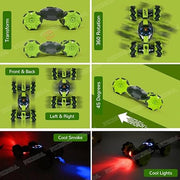 VikriDa Green 4WD RC Twisting Stunt Car