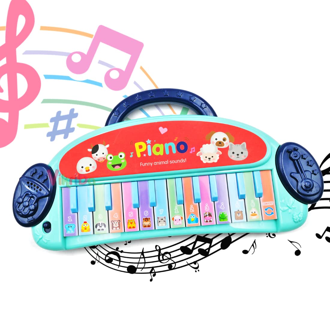 VikriDA Mini Piano Keyboard Toy for Kids Multifunction Baby Musical Instrument Educational Toys for Boys and Girls - Blue
