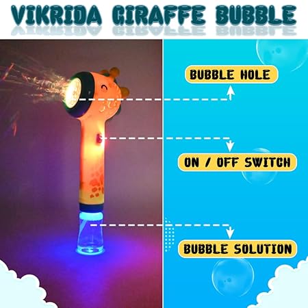 VikriDa Yellow Giraffe Bubble Machine Gun