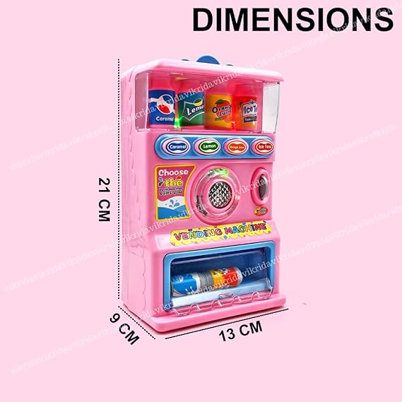 VikriDA Plastic Fully Functional Talking Vending Machine Toy For Kids, Pink