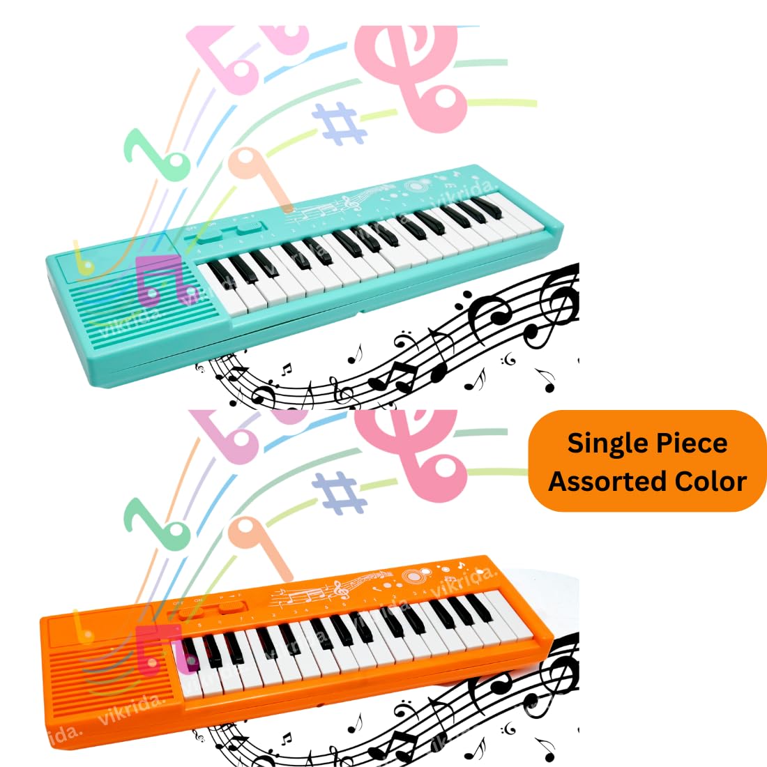 VikriDA Multi-Function Portable Electronic 32 Keys & 32 Melody Sound Keyboard Piano Musical Toys for Babies and Kids | Single piece Random color