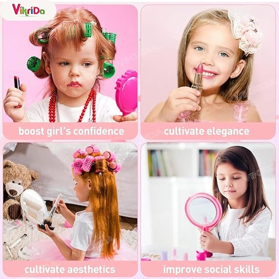 VikriDA Washable Kids Make Up, Play Makeup Toys with Portable Carrying Case - Presents for Kids, Small