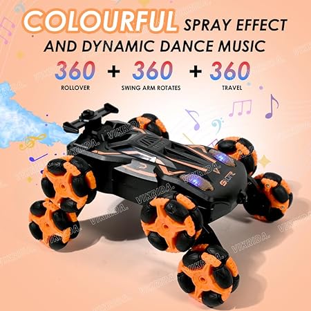 VikriDA Gesture Sensing Stunt Rc Cars, 8Wd Rechargeable Racing Drift Double-Sided Car, Hand Remote Control Crawler Toy for Boys 8 9 10 11 12 Year Old, Christmas Birthday Party Gifts for Kids - Orange