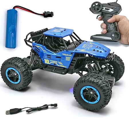 VikriDA Remote Control Car for Kids, Monster Truck Rock Crawler Climbing RC Toy Vehicle Car for Boys and Girls- Blue