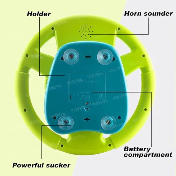 VikriDA Steering Wheel Toy Pretend Adventure Toy for Kids | Steering Wheel Toy with Light & Sound Mode Experience - Little Driver Steering Wheel