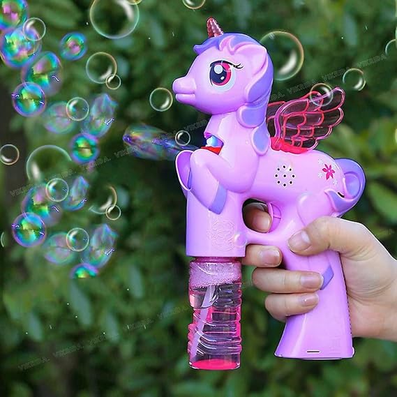 VikriDA Bubble Gun Machine for Kids Toddlers | 5000+ Bubbles Per Minute | Leak-Proof, Automatic Space Bubble Blower with Led Light- RANDOM COLOR