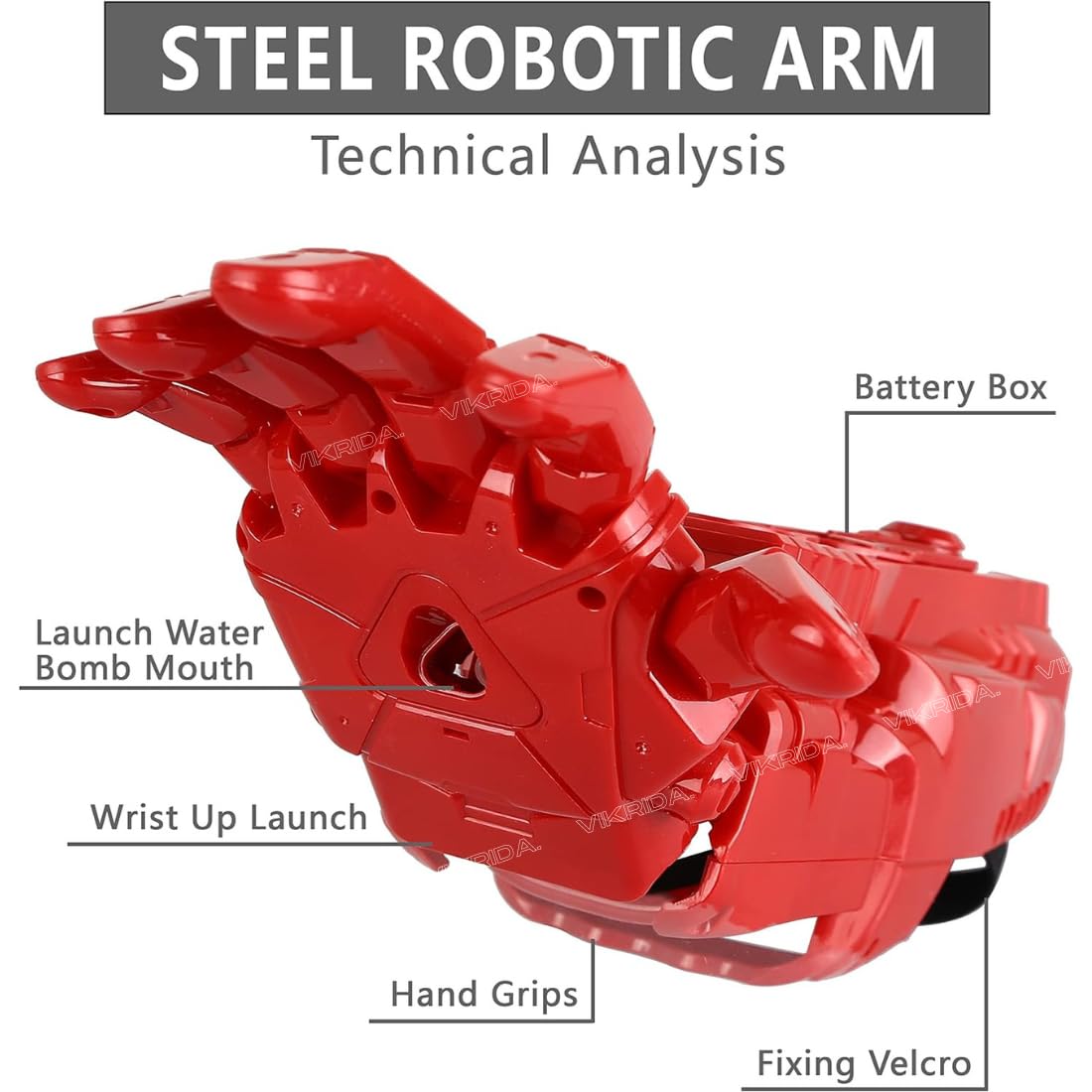 VikriDA Gel Blaster Gun, Electric Mechanical Arm Gel Shooter with water beads & Goggles, Upgraded Gel Ball Blasters Backyard Gift for Adults Boys