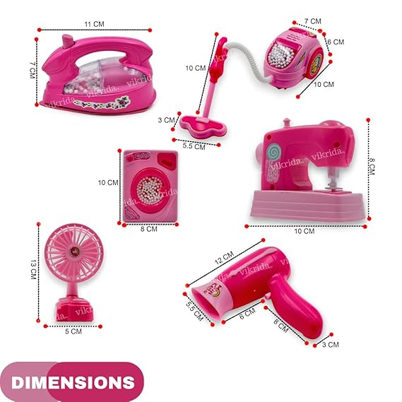 VikriDa Pink Battery Operated Appliances Playset