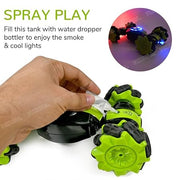 VikriDa Green 4WD RC Twisting Stunt Car