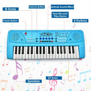 VikriDa 37 Key Piano Keyboard With Guitar