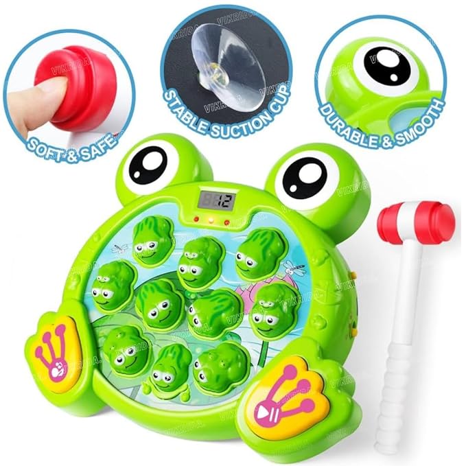 VikriDA Toys for 2 3 4 5 Year Old Boy,Toddler Toys Age 2-4, Frog Game,with 2 Modes,38 Levels, Music and Light-up, Baby Toy Gifts for Early Learning, Birthday Gift for Toddler Boy Toys