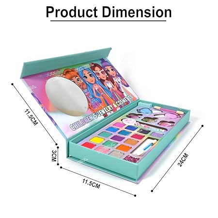 VikriDA Kids Washable Makeup Kit, Fold Out Makeup Palette with Mirror, Make Up Toy Cosmetic Kit Gifts for Girls - Safety Tested- Non Toxic
