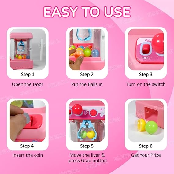 VikriDA Doll Catcher Grabber Claw Machine Arcade Game & Prize Dispenser Vending Machine with Light and Music Toys for Kids Visit the VikriDA Store
