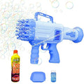Vikrida Combo Set of 500 ml Bubble Solution with 25 Holes Bubble Gun Including Batteries Rocket Boom Bubble Gun, Bubble Makers for Kids (Batteries not Included)