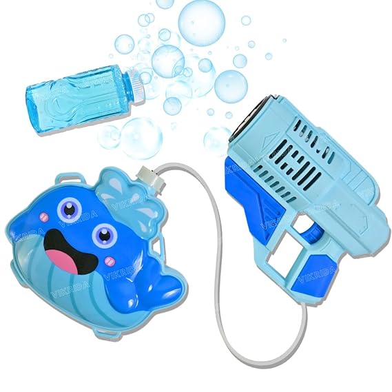 VikriDA Dino Backpack Bubble Machine with Hanging Tank - Includes 1 Bottle of Bubble Solution - Ideal for Indoor, Outdoor, and Party Fun for Kids