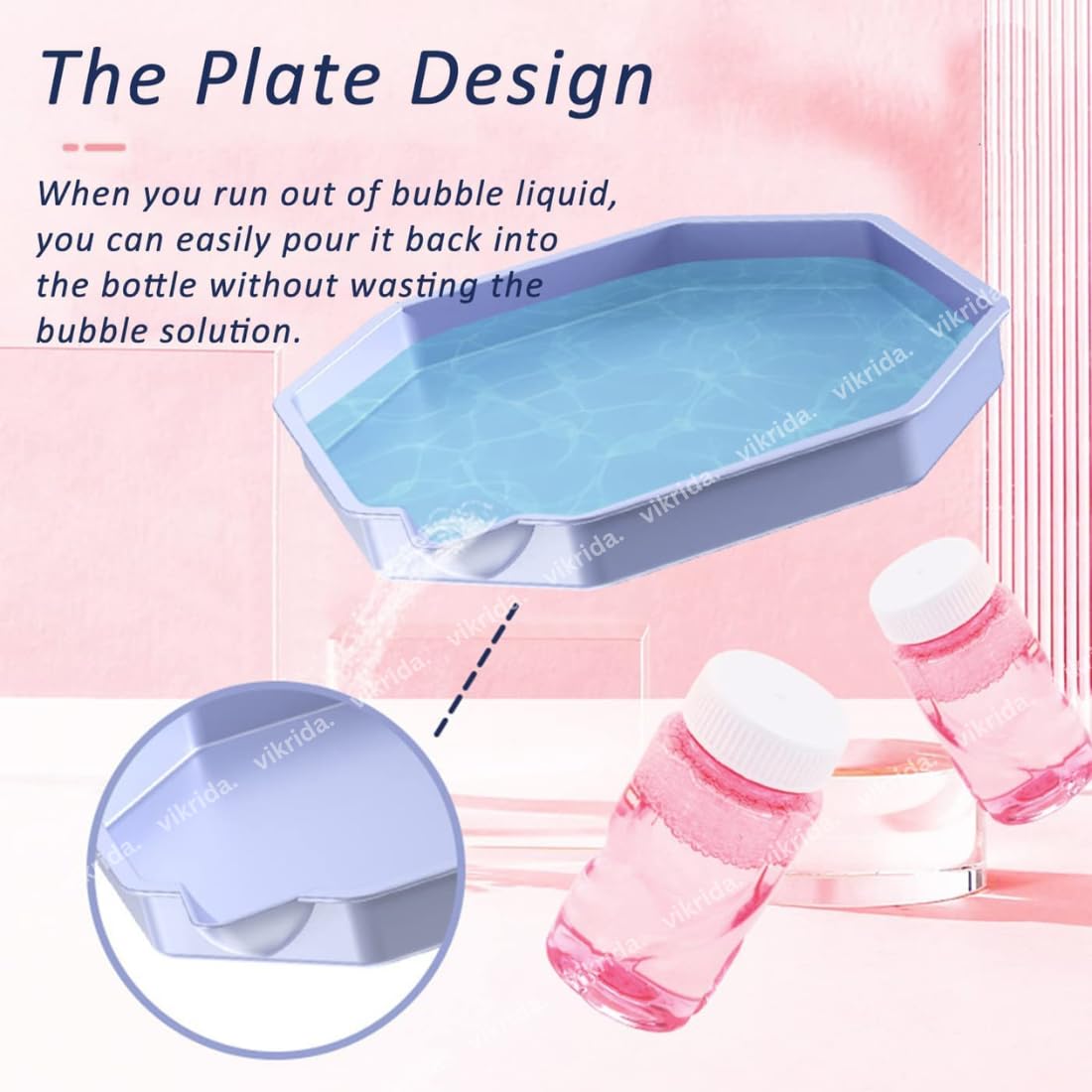 Vikrida 69 Hole Automatic Bazooka Bubble Gun for Kids with Colorful Lights & Colourful Bubble - Pink