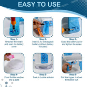 VikriDa 100-Hole Rocket Bubble Blaster Gun Blue