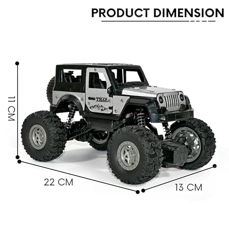 VikriDA Remote Control Car for Kids with Mist Smoke Effect 2 Wd Monster Truck Rock Crawler Climbing Rc Toy Vehicle Car for Boys and Girls- Silver