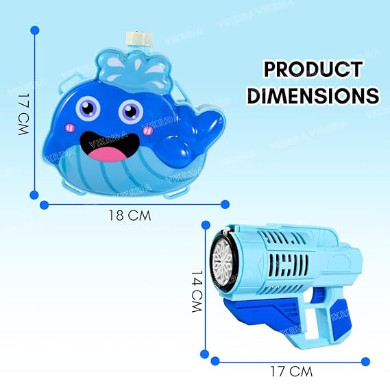 VikriDA Dino Backpack Bubble Machine with Hanging Tank - Includes 1 Bottle of Bubble Solution - Ideal for Indoor, Outdoor, and Party Fun for Kids
