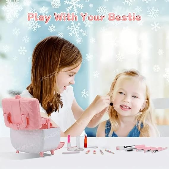 VikriDA Washable Kids Make Up, Play Makeup Toys with Portable Carrying Case - Presents for Kids, Small