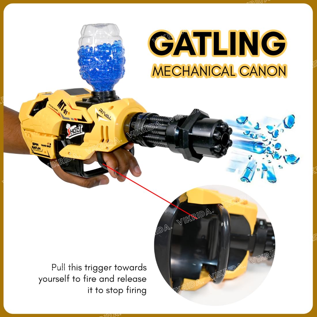VikriDa Electric Gatling Gel Ball Blaster Gun