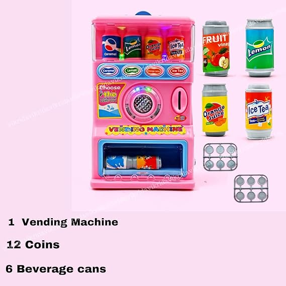 VikriDA Plastic Fully Functional Talking Vending Machine Toy For Kids, Pink