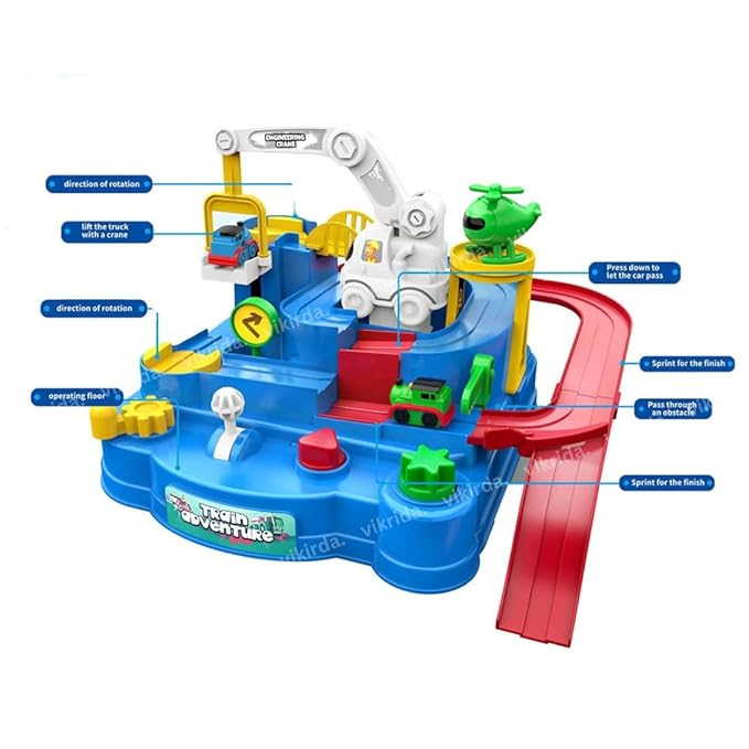 VikriDA Race Train Track Adventure Toys for Toddlers Vehicle Playsets | Educational Rail Car Toys for Kids | Gift Toy