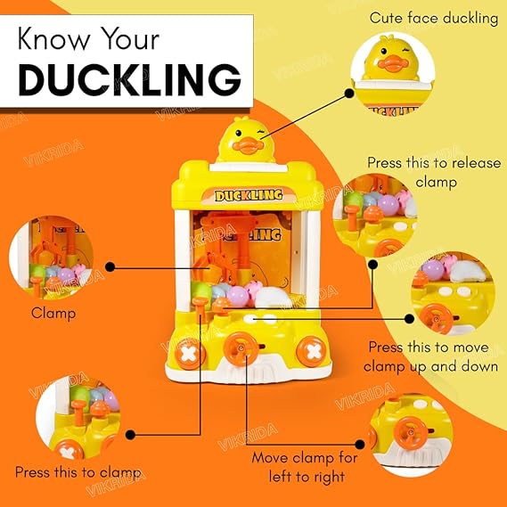 VikriDA Electronic Catcher Claw Machine Arcade Game | Mini Vending Machine | Arcade Candy Capsule Claw Game Prizes Toy For Kids,Multicolor