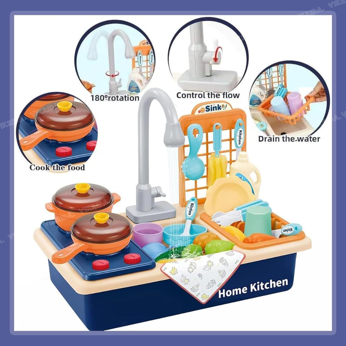 VikriDa Kitchen Sink Playset Running Water Toy