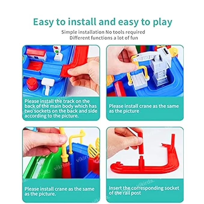 VikriDA Race Train Track Adventure Toys for Toddlers Vehicle Playsets | Educational Rail Car Toys for Kids | Gift Toy