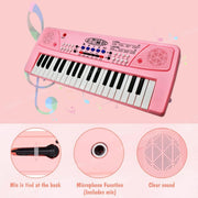 VikriDa 37 Key Pink Piano Keyboard Guitar Set