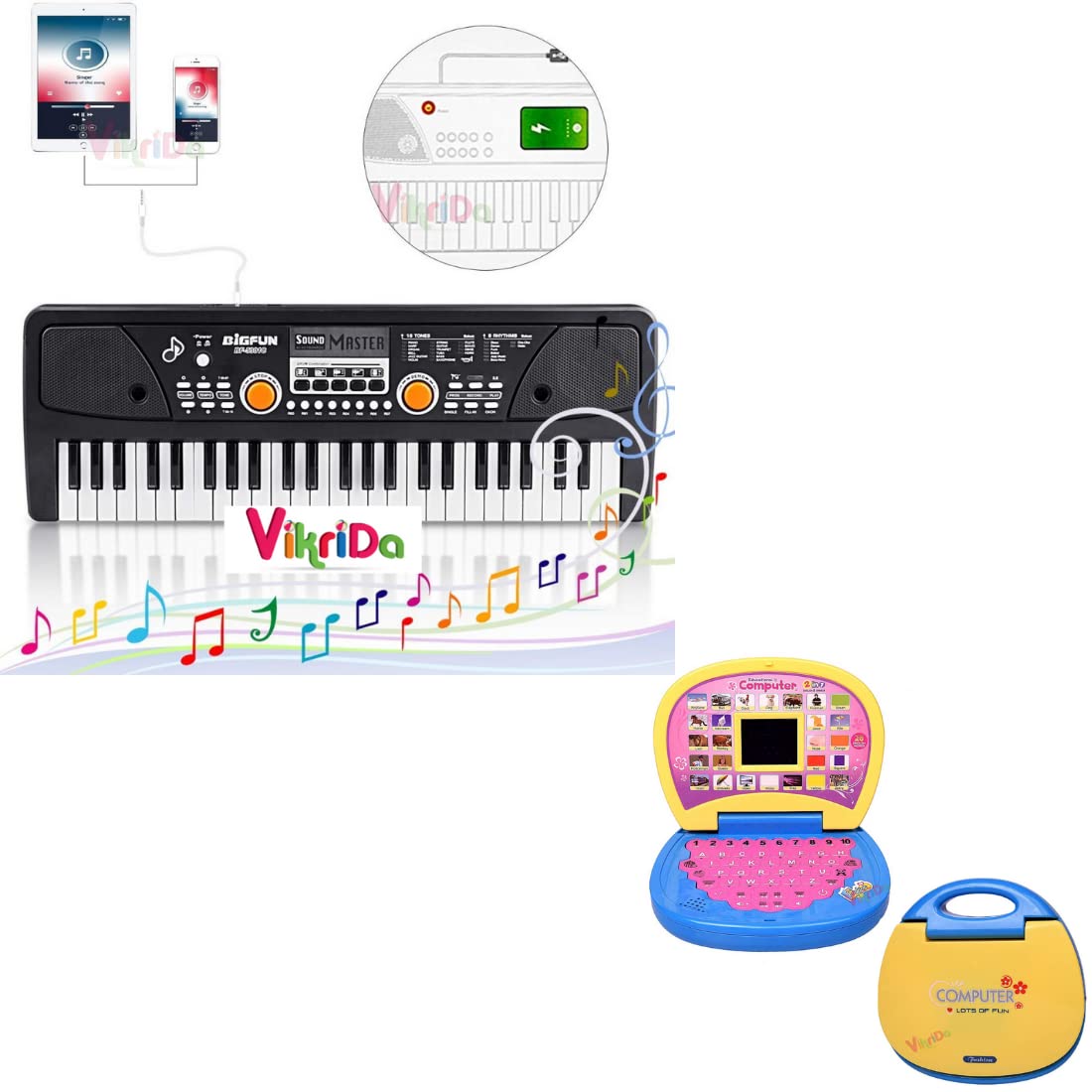 VikriDa 49 Key Piano Laptop Set
